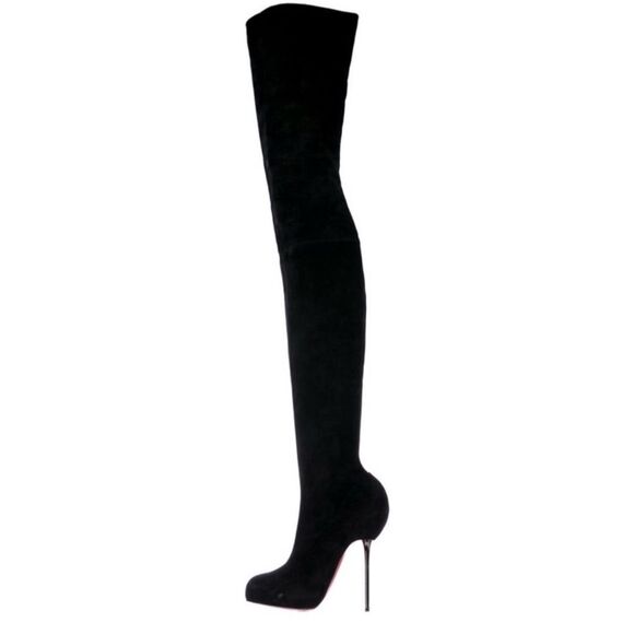 Christian Louboutin Black Over the Knee Boots - Picture 1 of 16